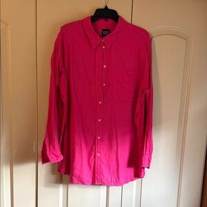 GAP Women's Bright Pink Button-Down Shirt